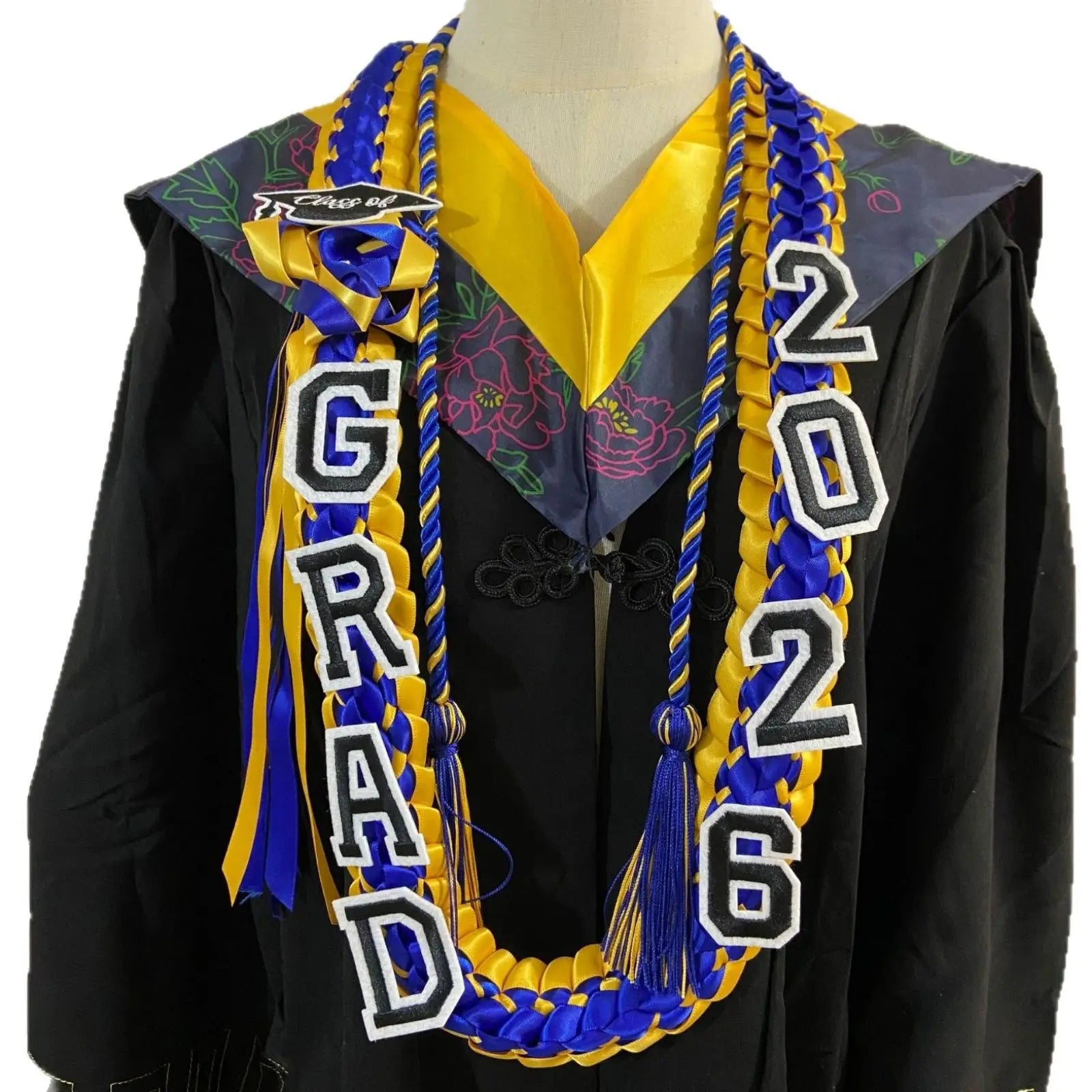 Floral Graduation Sash & Stole – Elegant Graduation Gown Sash for College & University Ceremonies
