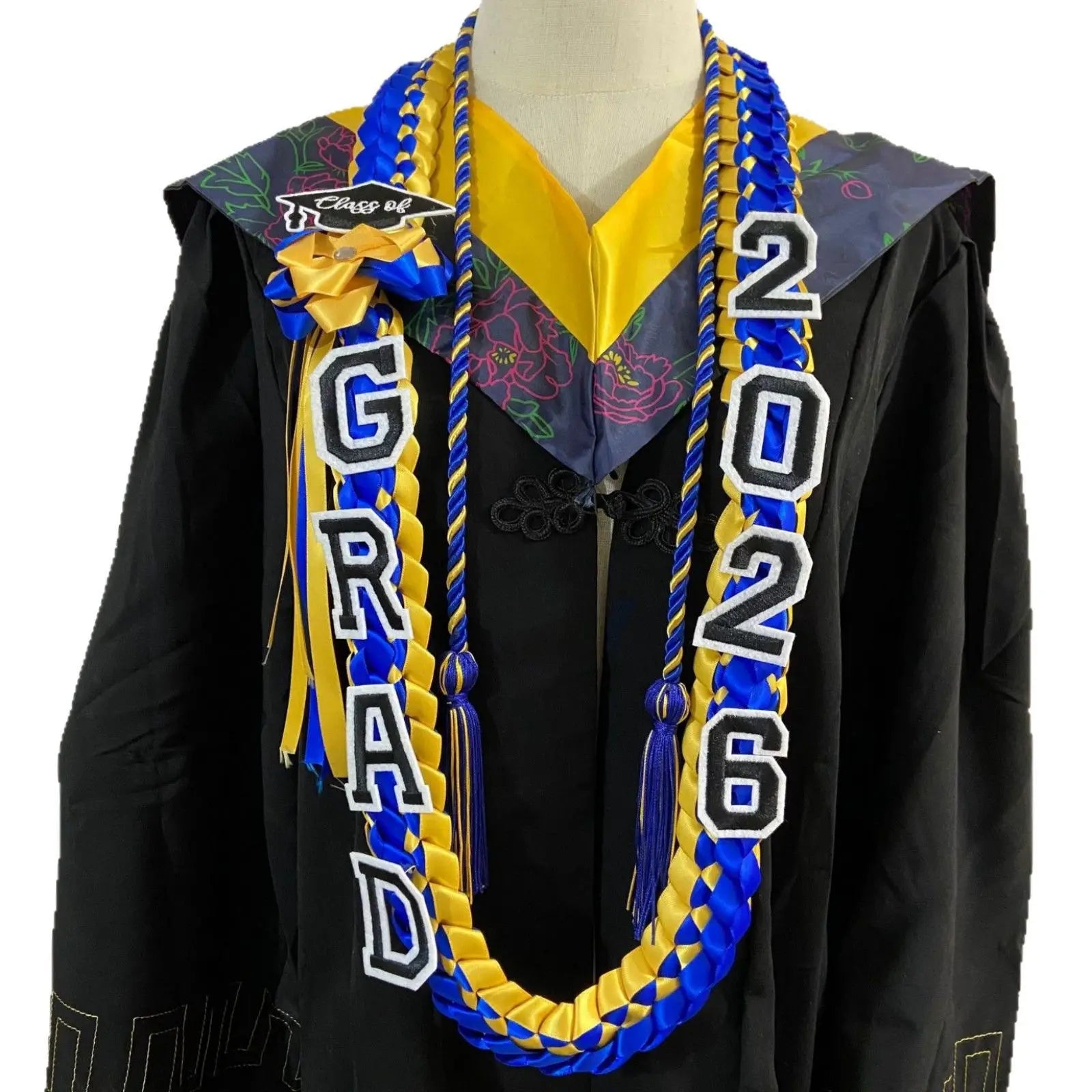 Floral Graduation Sash & Stole – Elegant Graduation Gown Sash for College & University Ceremonies
