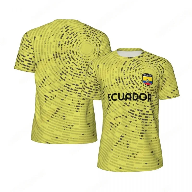 Ecuador Pattern Football T Shirt Men Summer Loose Soccer Running Short Sleeves Tops Tshirt Fashion Sports Football Jersey Tees