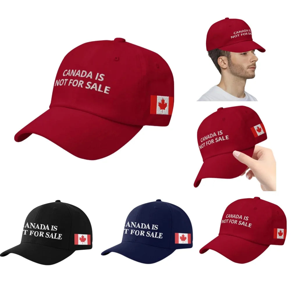Canada Is Not For Sale Hat – Adjustable Vintage Baseball Cap, Canada Flag Streetwear Trucker Cap for Men & Women