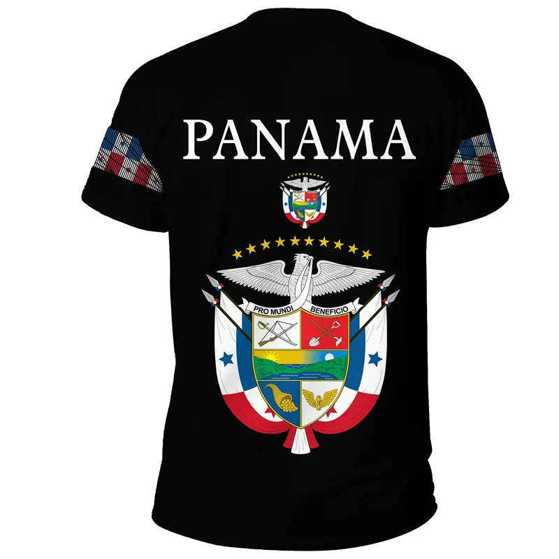 Fashion Panama Flag Pattern T Shirt For Men Sports Gym T-shirt Tops Summer Street 3D Printed Short Sleeves Casual Loose Tees
