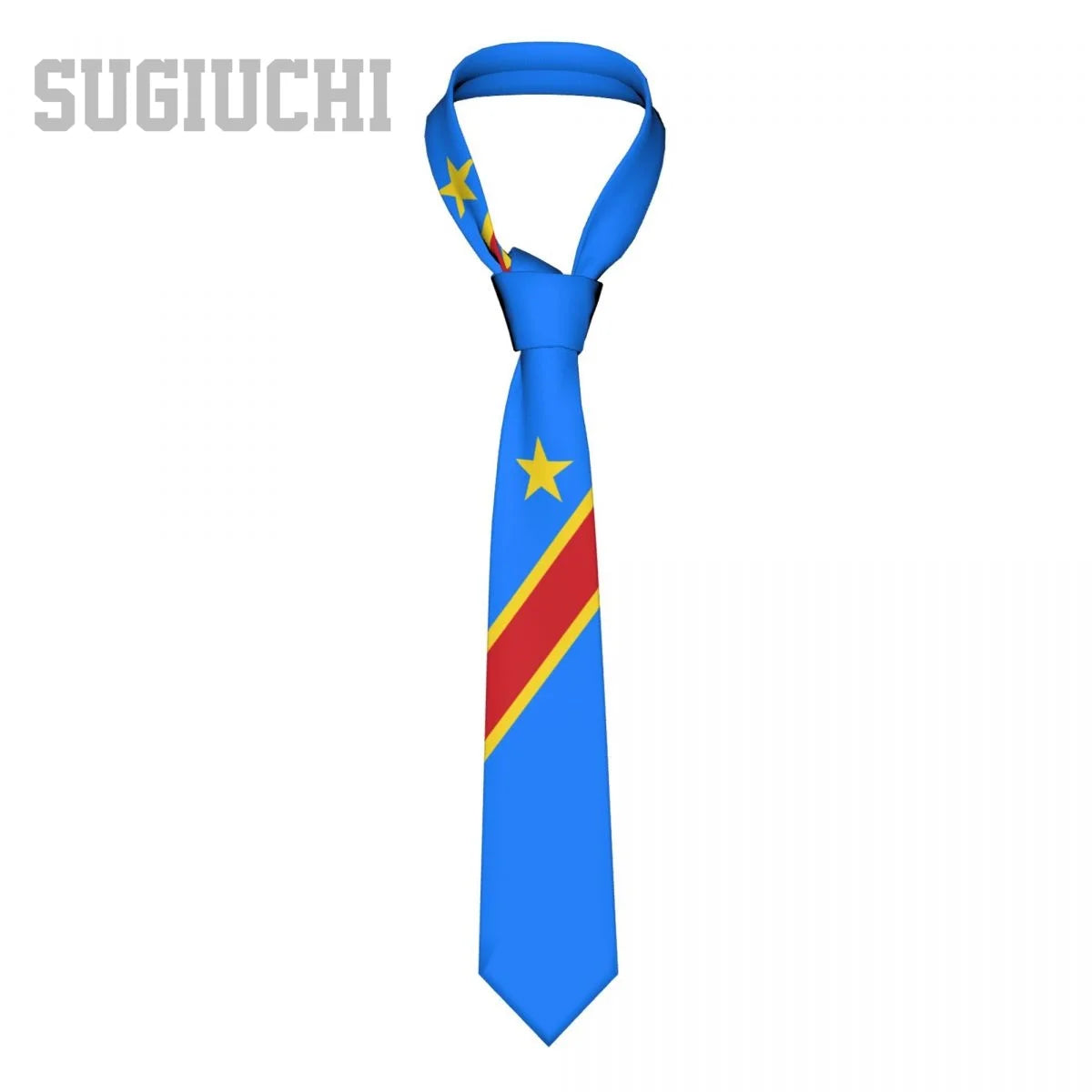Democratic Republic Of Congo Flag Emblem Men Women Neck Ties Casual Plaid Tie Suits Slim Wedding Party Business Necktie Gravatas