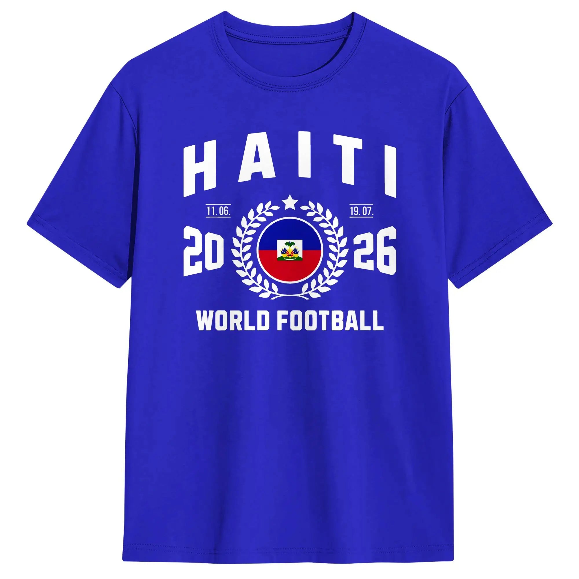 Haiti Football Supporter 2026 Badge T-Shirt  Hip Hop T Shirts Short-Sleeved Vintage Tshirt Summer Cotton Oversized Clothes