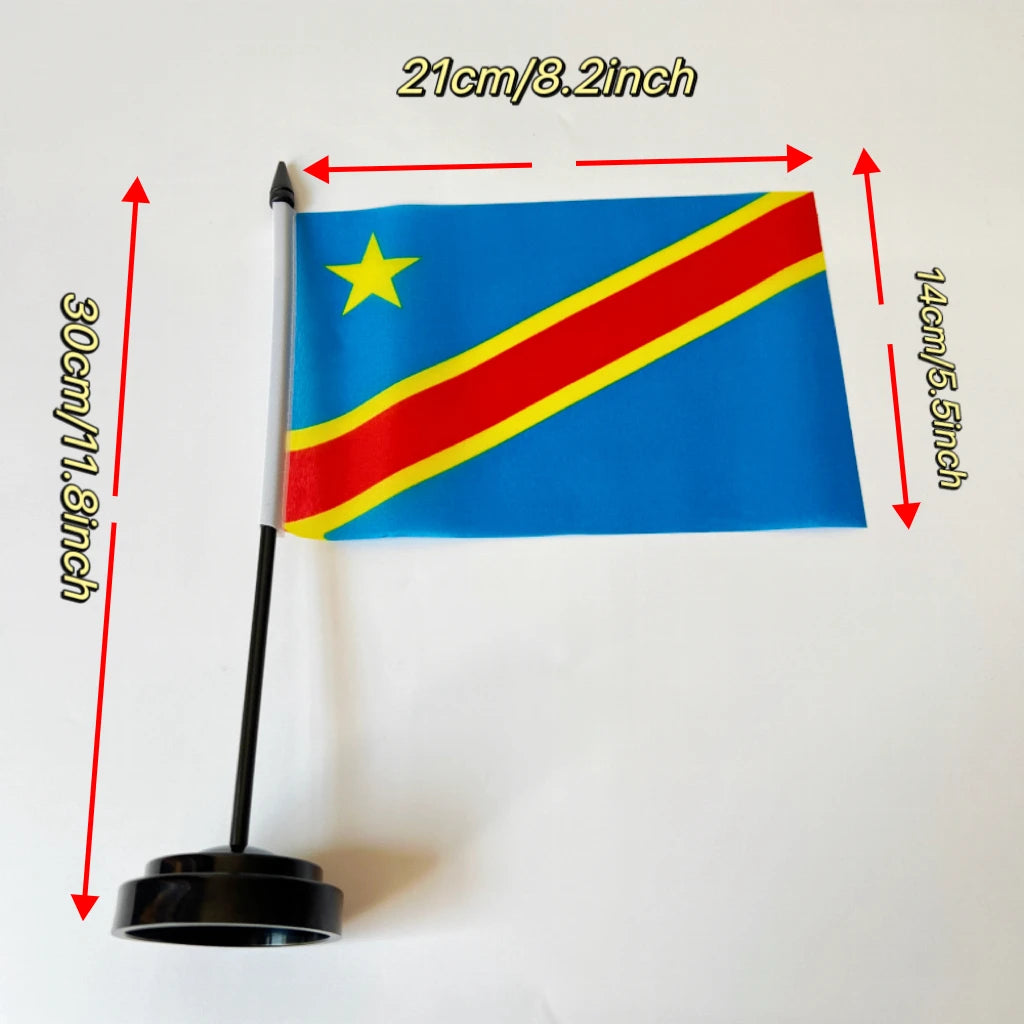 14x21cm Office Desk Flag Of Congo Flag Flag The Republic Of Congo National hanging Flag banner standard Hanging Banner