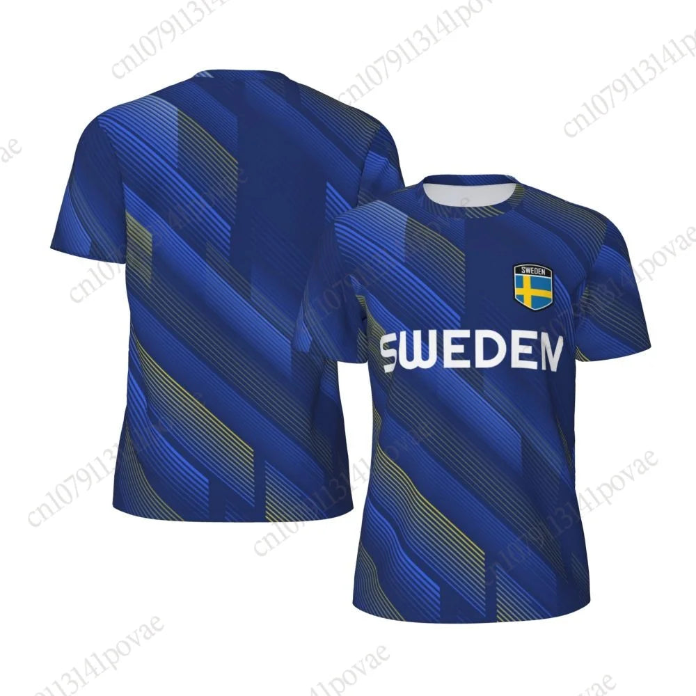 Sweden Flag T-shirts Men Women Mesh Clothing Sports Breathable For Running Bike Tennis Fitness