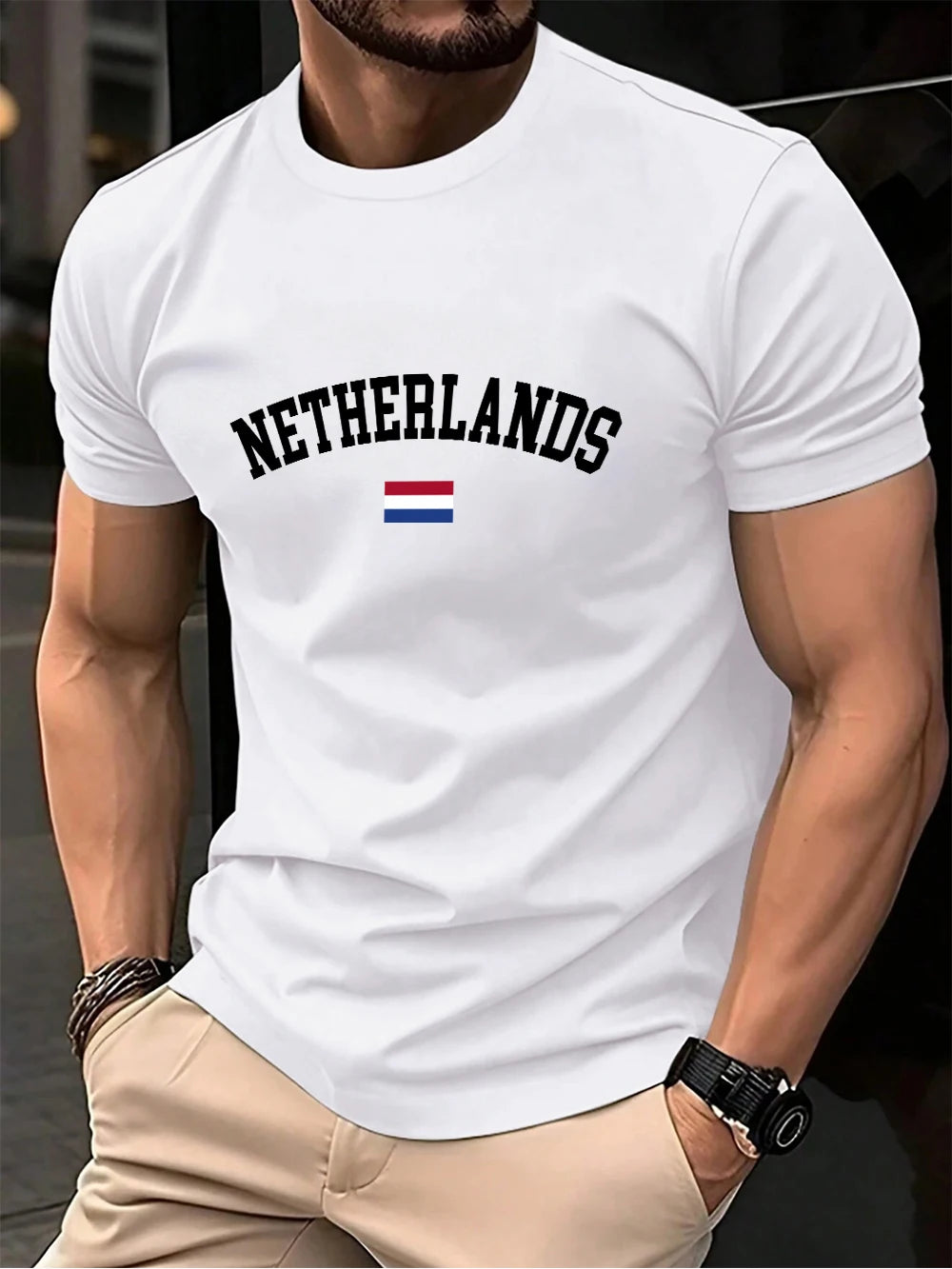 Netherlands Flag Prints Men T-Shirt Cotton Summer Oversized Tops Short Sleeve Comfortable Soft T Shirt Casual Clothes S-5XL