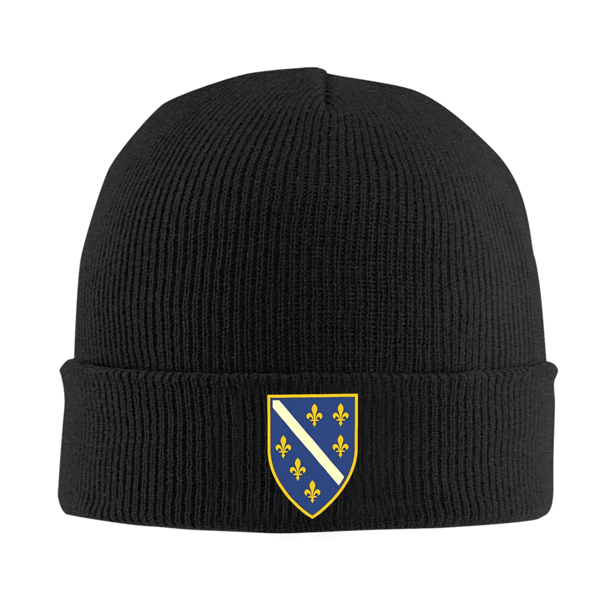 Bosnia and Herzegovina Arms Beanie Hat – Unisex Vintage Knit Cap | Warm Soft Bonnet | Kpop Style Autumn Winter Hat with Bosnia Flag Design