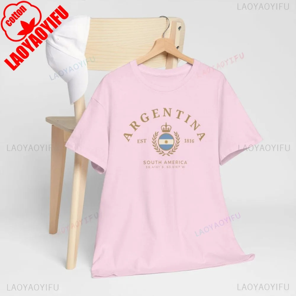 Argentina Vintage Style T-Shirt – Women’s Cotton Latin America Graphic Tee | Casual High-Quality Streetwear Top