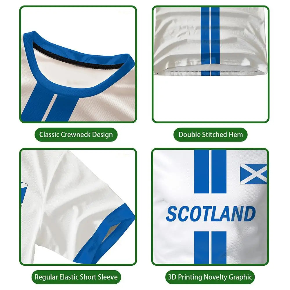 Scotland Flag Printed Jersey Men Fashion Football T-shirt Men's And Women's Casual Quick-drying And Breathable Training Uniform