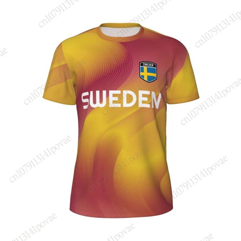 Sweden Flag T-shirts Men Women Mesh Clothing Sports Breathable For Running Bike Tennis Fitness