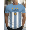 Argentina World Cup 2026 Football Jersey Unisex 3D Printed Oversized T-Shirt | National Emblem Casual Sports Tee