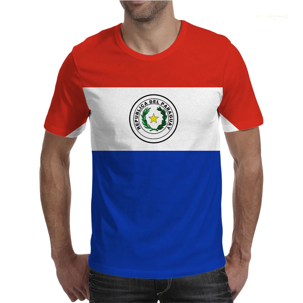 Paraguay Flag Badge Graphic T Shirts Summer Men & Women Football Jerseys Team T-shirt Running Casual Mens Designer Clothes