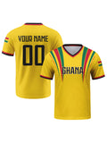 Custom Ghana Football Jersey Personalized with Name Number Breathable V-neck Soccer Team Shirt for Men Youth Women