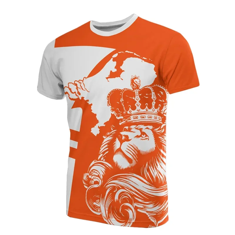 Team Shirt 2024 Football Jersey Netherlands Flag T Shirt Men 3D Printing Dutch T-Shirt Jersey Soccer Germany