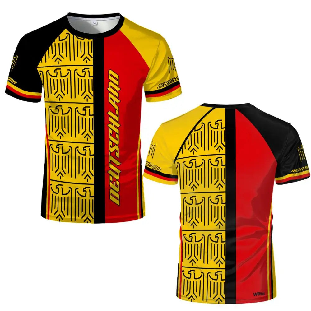2026 New Germany Football Jersey Flag Print T-shirt Men Women Quick Dry Soccer Training Casual Streetwear Short Sleeve Sport Top
