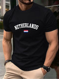 Netherlands Flag Prints Men T-Shirt Cotton Summer Oversized Tops Short Sleeve Comfortable Soft T Shirt Casual Clothes S-5XL