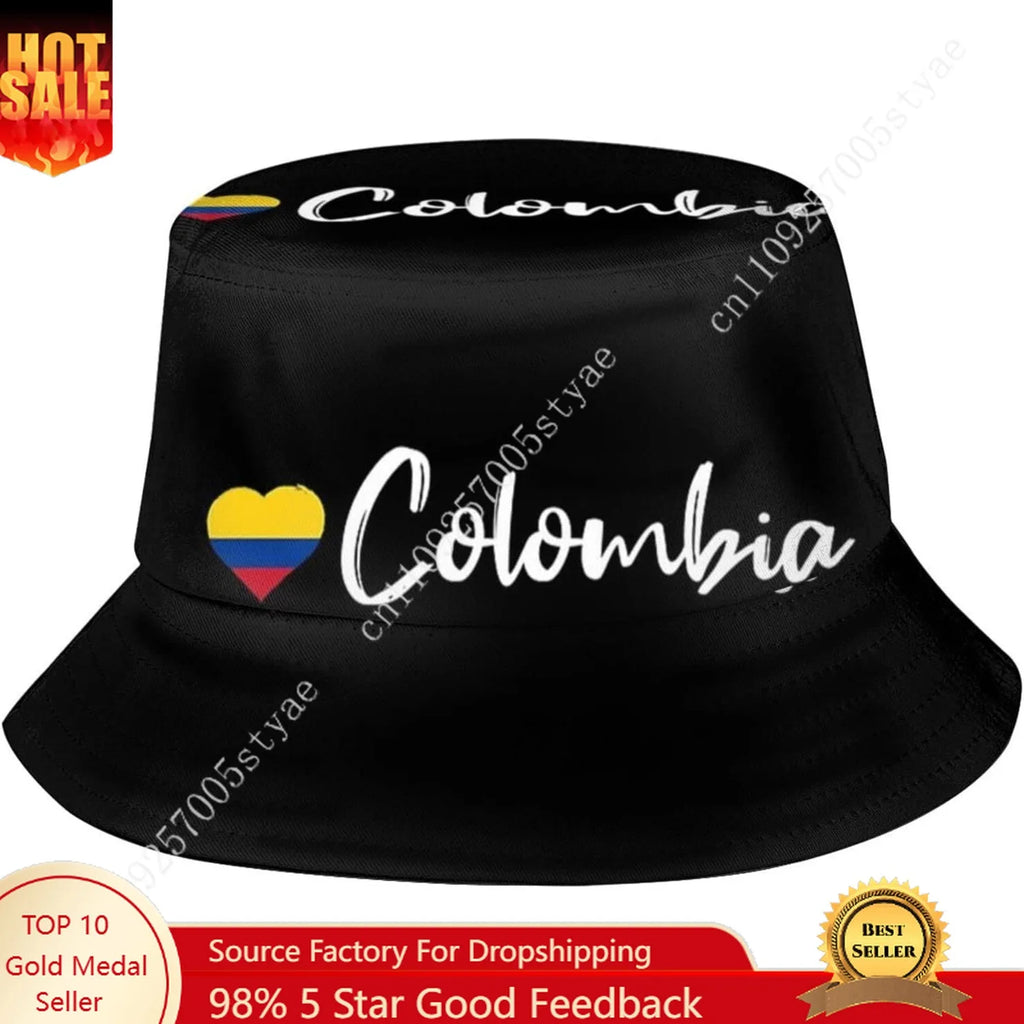 Colombia Flag Bucket Hat – Summer Fisherman Cap, Outdoor Sun Hat, Unisex Beach & Streetwear Hat