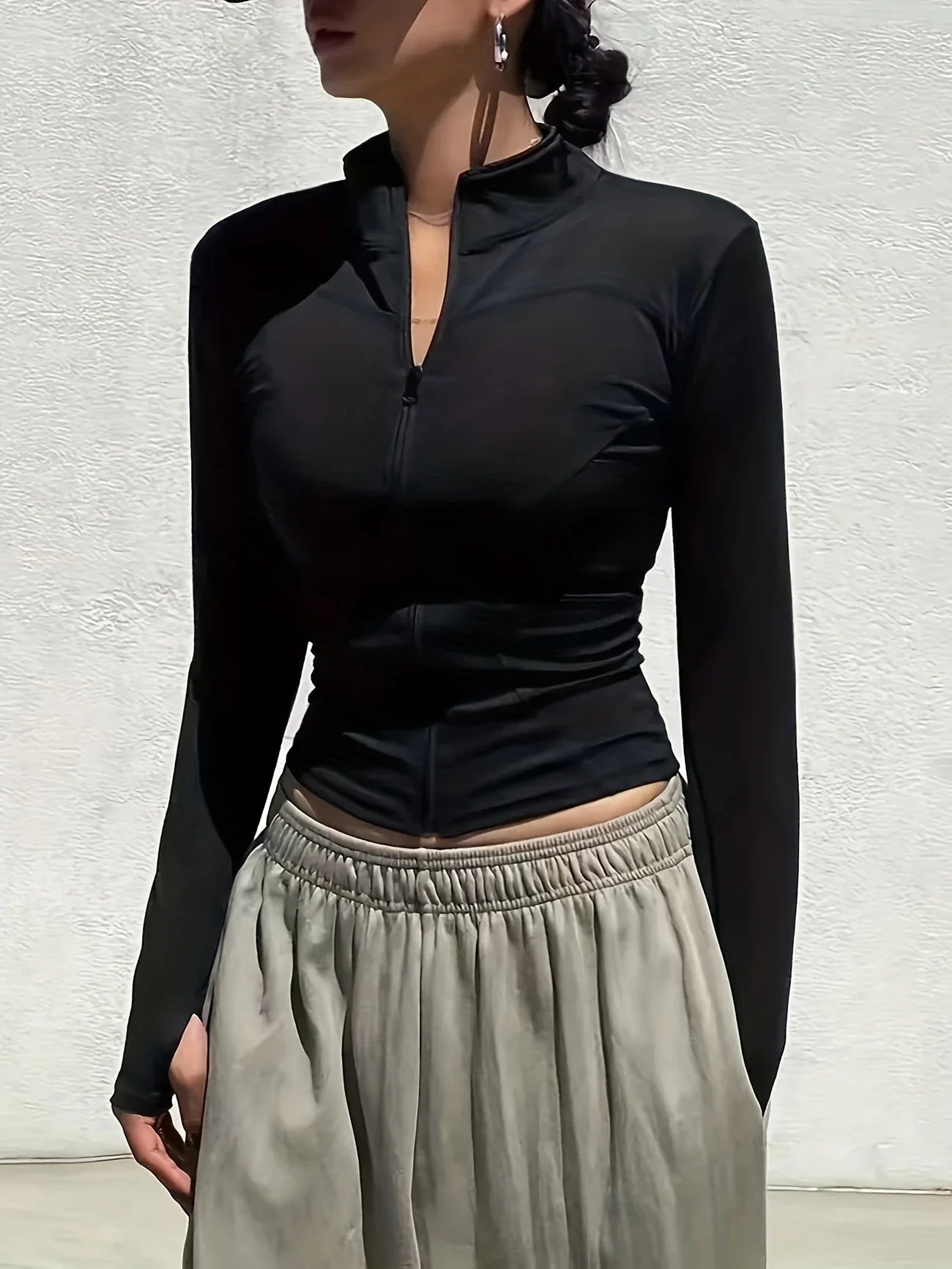 Women’s Sports Jacket Long Sleeve Quick Dry Gym Jacket Fitness Workout Running Training Zip Up Sportswear Coat