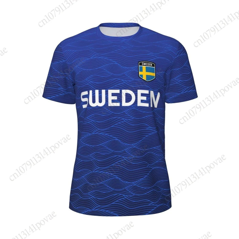 Sweden Flag T-shirts Men Women Mesh Clothing Sports Breathable For Running Bike Tennis Fitness