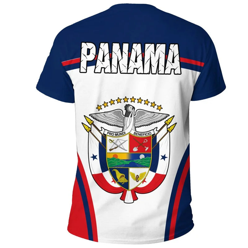 Fashion Panama Flag Pattern T Shirt For Men Sports Gym T-shirt Tops Summer Street 3D Printed Short Sleeves Casual Loose Tees