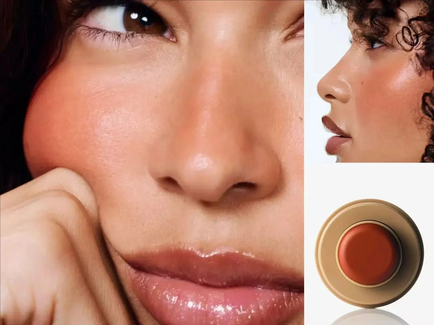 rhode pocket blush Inspired Cream Blush Stick & Lip Gloss Phone Case for iPhone 16 & 17 – SALTY TAN Raspberry Espresso Makeup INS Style