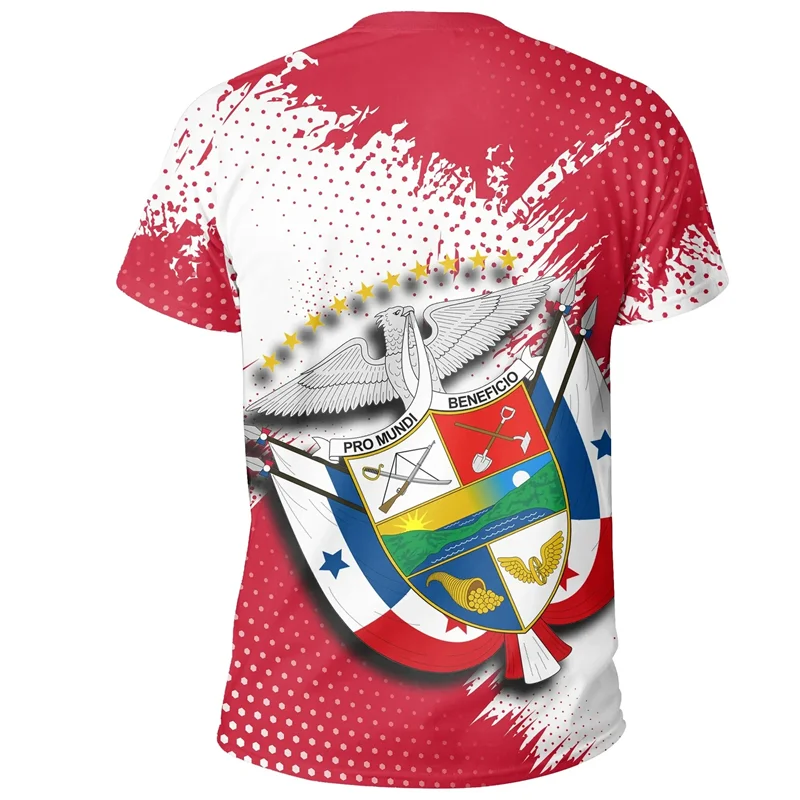 Fashion Panama Flag Pattern T Shirt For Men Sports Gym T-shirt Tops Summer Street 3D Printed Short Sleeves Casual Loose Tees