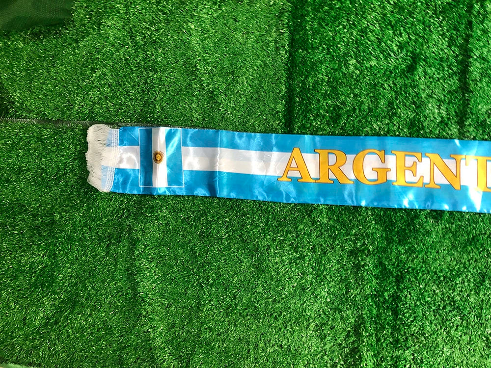 Argentina Flag Satin Football Scarf – 14×130cm Fan Banner | Lightweight Soccer Supporter Shawl for Match Day & Events