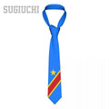 Democratic Republic Of Congo Flag Emblem Men Women Neck Ties Casual Plaid Tie Suits Slim Wedding Party Business Necktie Gravatas