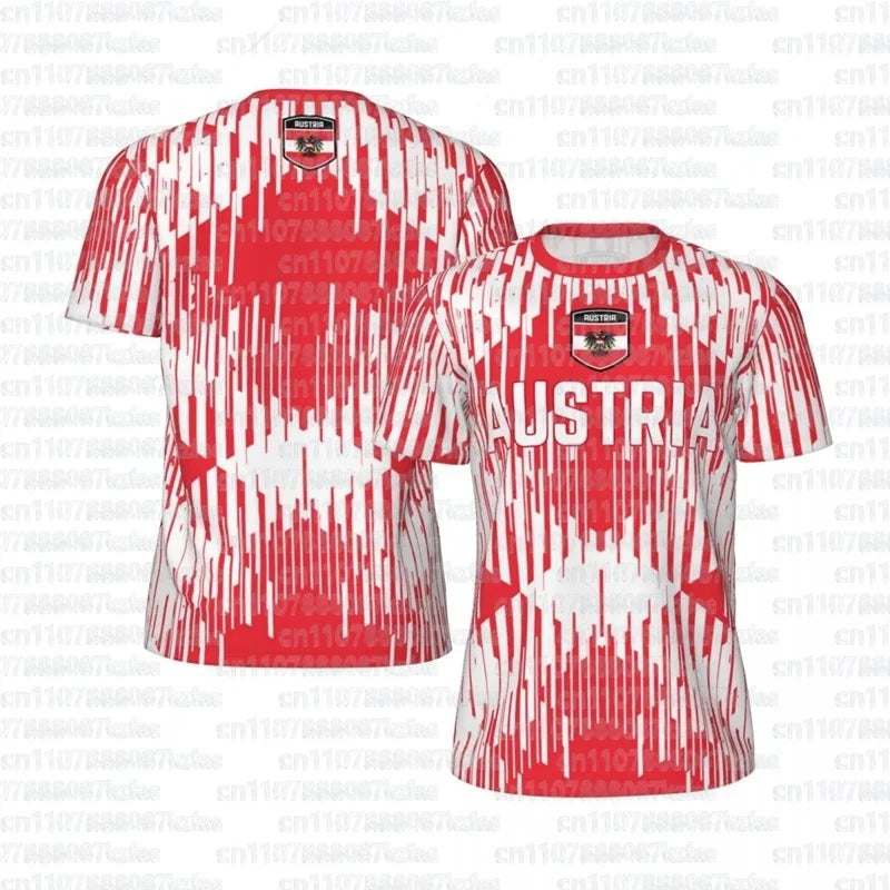 Austria Football Jersey– 3D Printed Austria Soccer Jersey Style | Quick-Dry Breathable Streetwear Tee (Men, Women & Kids)