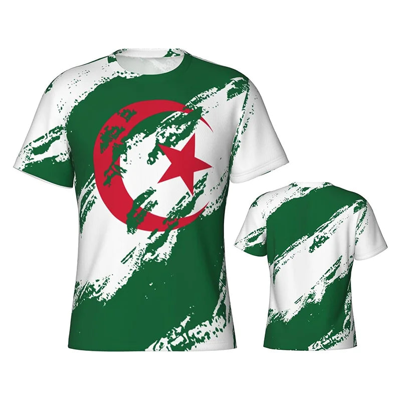 Algeria Soccer Jersey Tee | Patriotic Graffiti Print Green T-Shirt for Men & Women – Summer Football Style, algeria world cup jersey.