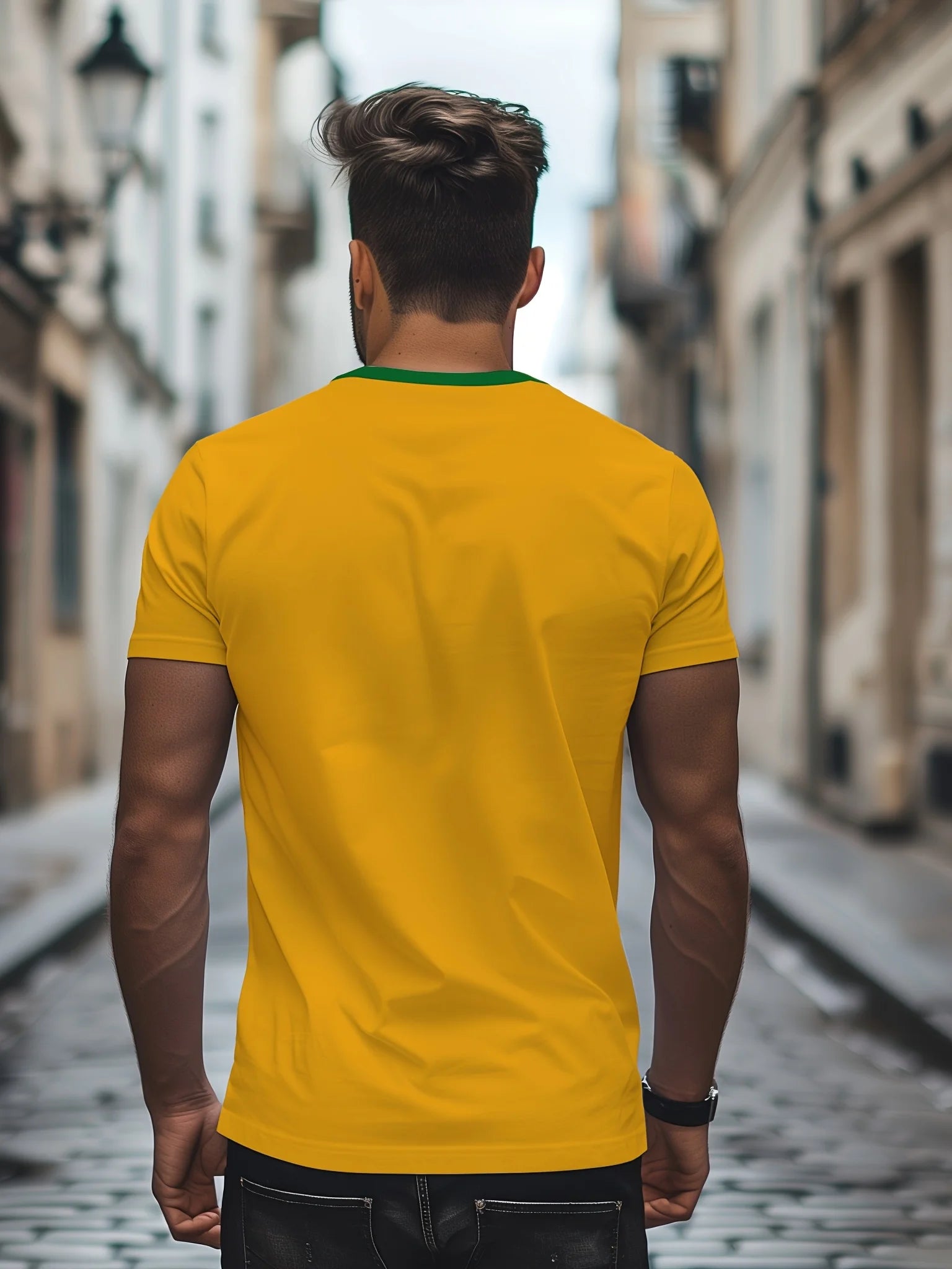 Brazil Football T-Shirt Men – Brazil Jersey Style Crewneck Tee | Casual Summer Short Sleeve Shirt | Brazil World Cup 2026 Fan Top