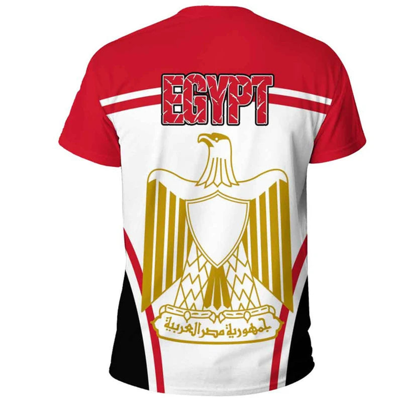 Egypt Flag Men's T-shirt 3D Printed Egyptian EG National Emblem Tops Short Sleeve O-Neck Oversized Sports Tee Shirts Clothing