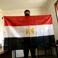 Egypt Flag 150x90cm Large 3x5 FT Egyptian National Flag with Eagle Emblem Polyester Double Stitched Outdoor Indoor Decoration