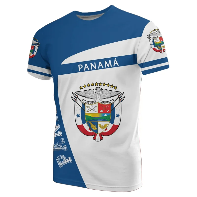 Fashion Panama Flag Pattern T Shirt For Men Sports Gym T-shirt Tops Summer Street 3D Printed Short Sleeves Casual Loose Tees