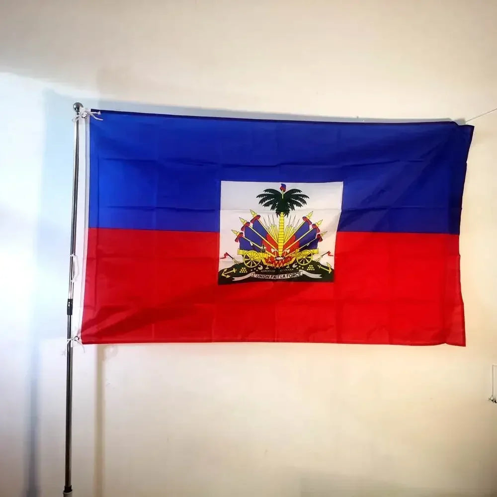 Haiti National Flag 90x150cm Premium Polyester Large Outdoor/Indoor Hanging Banner for Sports Events Wall Decor & Party Display