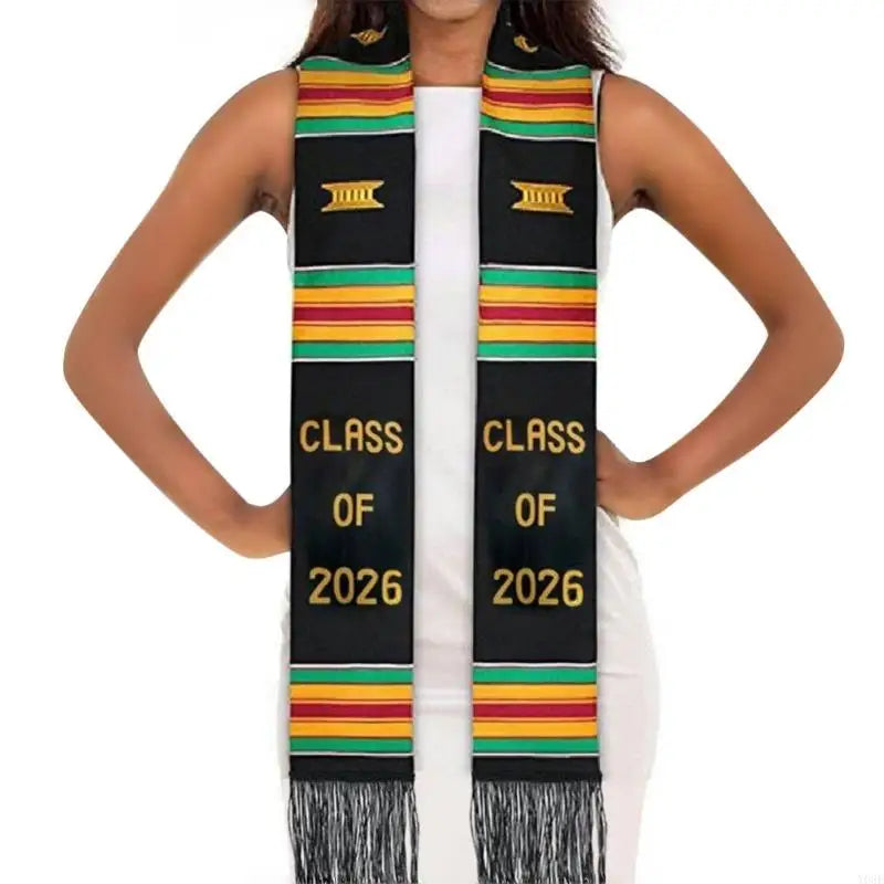 Graduation Stole Class of 2026 – Premium Graduation Sash / Graduation Gown Sash (Kente Style Honor Stole for College & High School Graduates)
