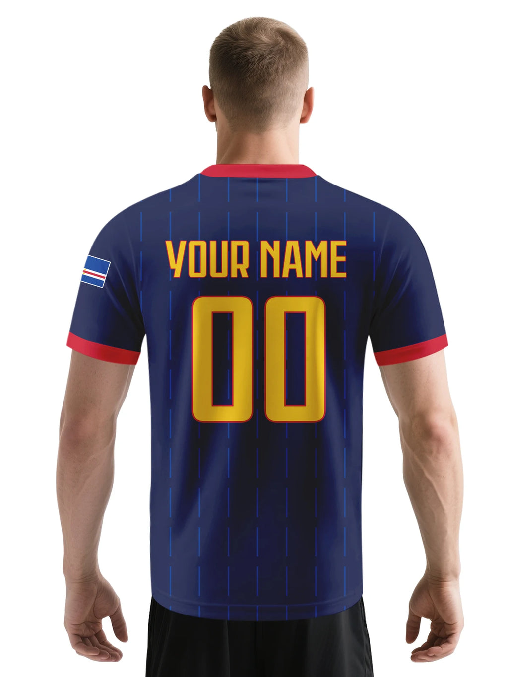 Custom Cabo Verde Soccer Jersey – Personalized Name & Number V-Neck Shirt | Breathable Football National Team Jersey for Men, Women & Youth