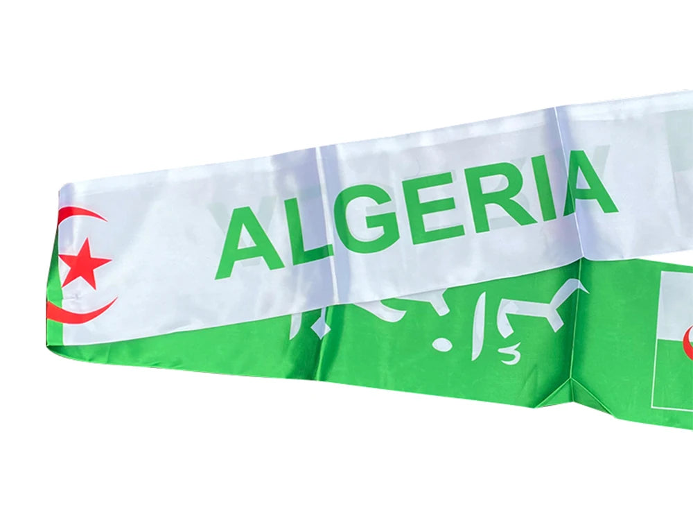 Algeria Flag Football Scarf – Satin Supporter Scarf (14×130cm)
