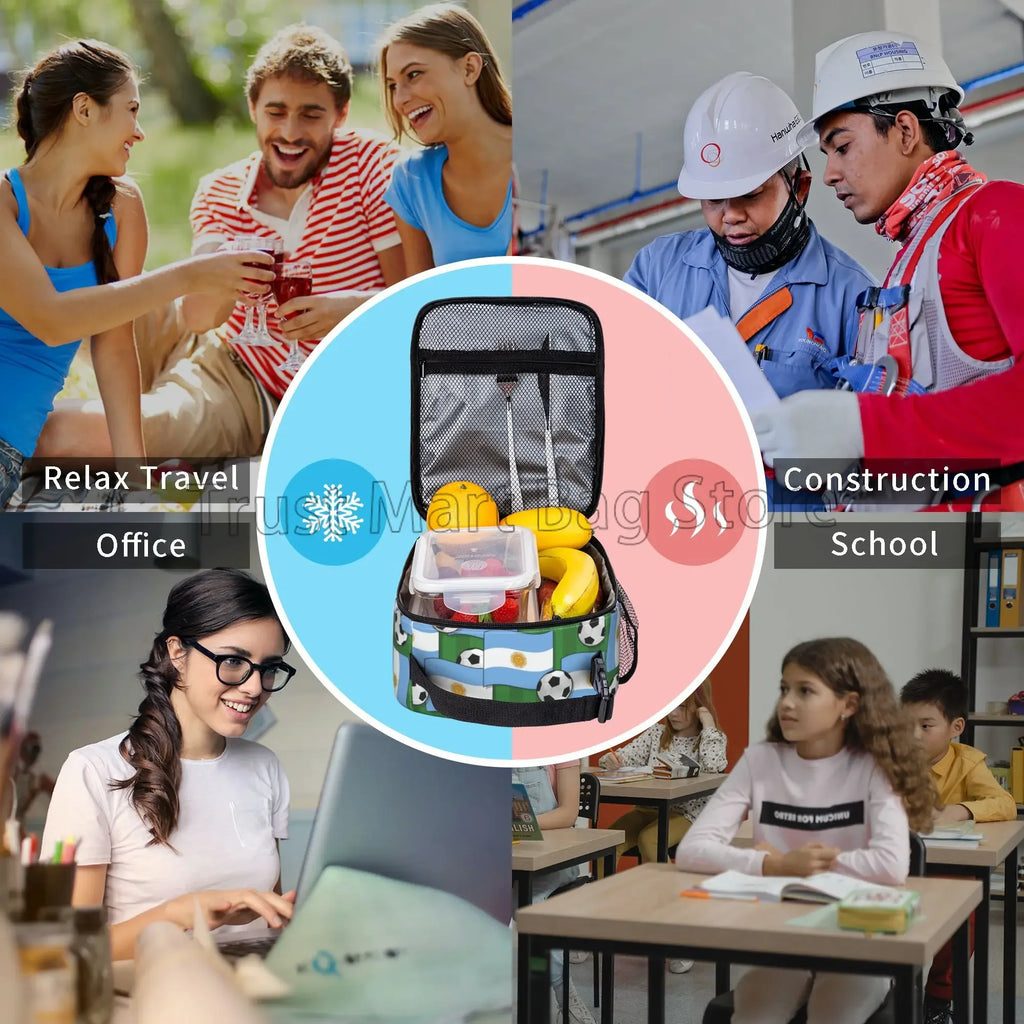 Argentina Flag Insulated Lunch Bag – Waterproof Thermal Bento Cooler Tote | Portable Reusable Picnic Lunch Box