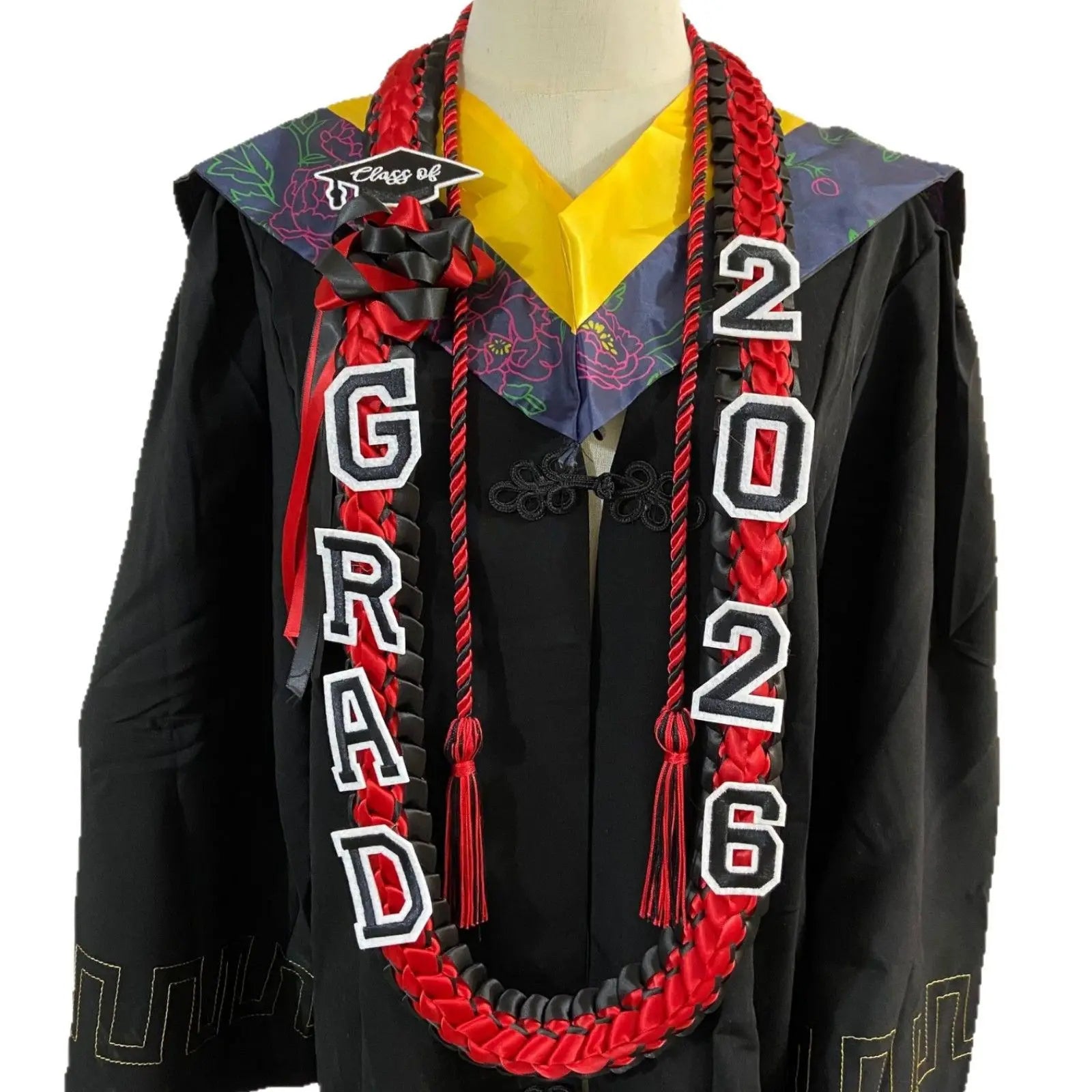 Floral Graduation Sash & Stole – Elegant Graduation Gown Sash for College & University Ceremonies