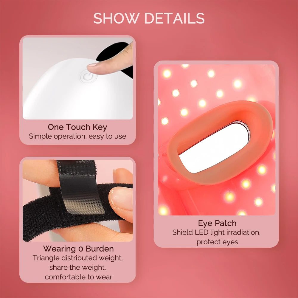 LED Face and Neck Mask – Red Light Therapy Face Mask for Skin Rejuvenation & Glow