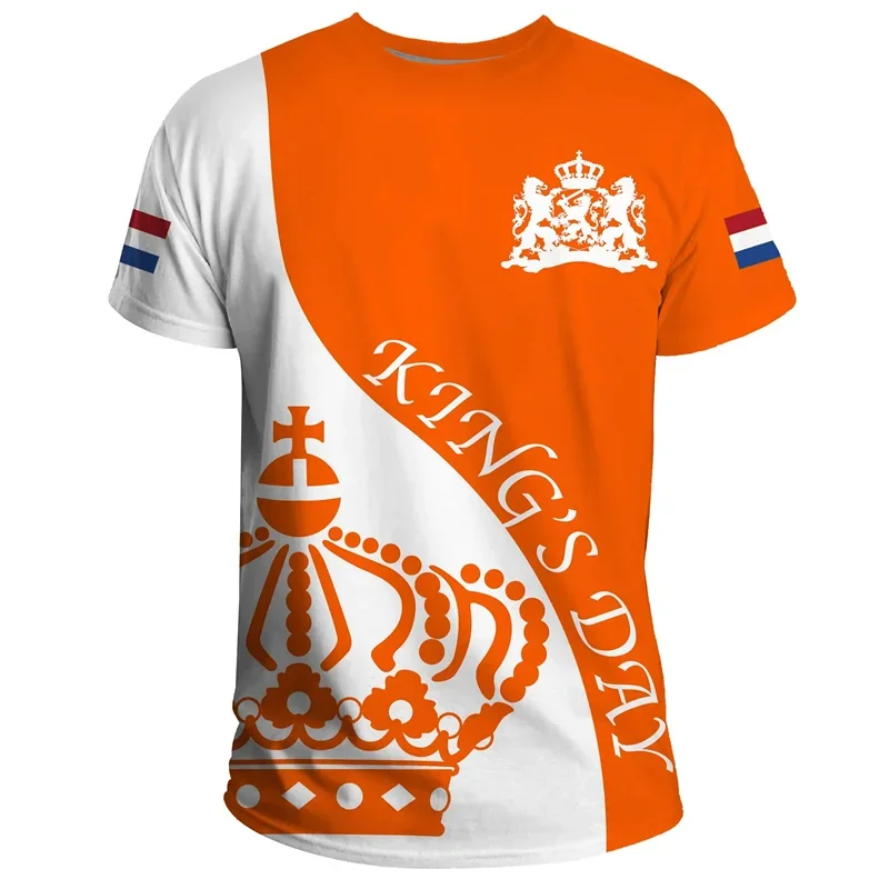 Team Shirt 2024 Football Jersey Netherlands Flag T Shirt Men 3D Printing Dutch T-Shirt Jersey Soccer Germany