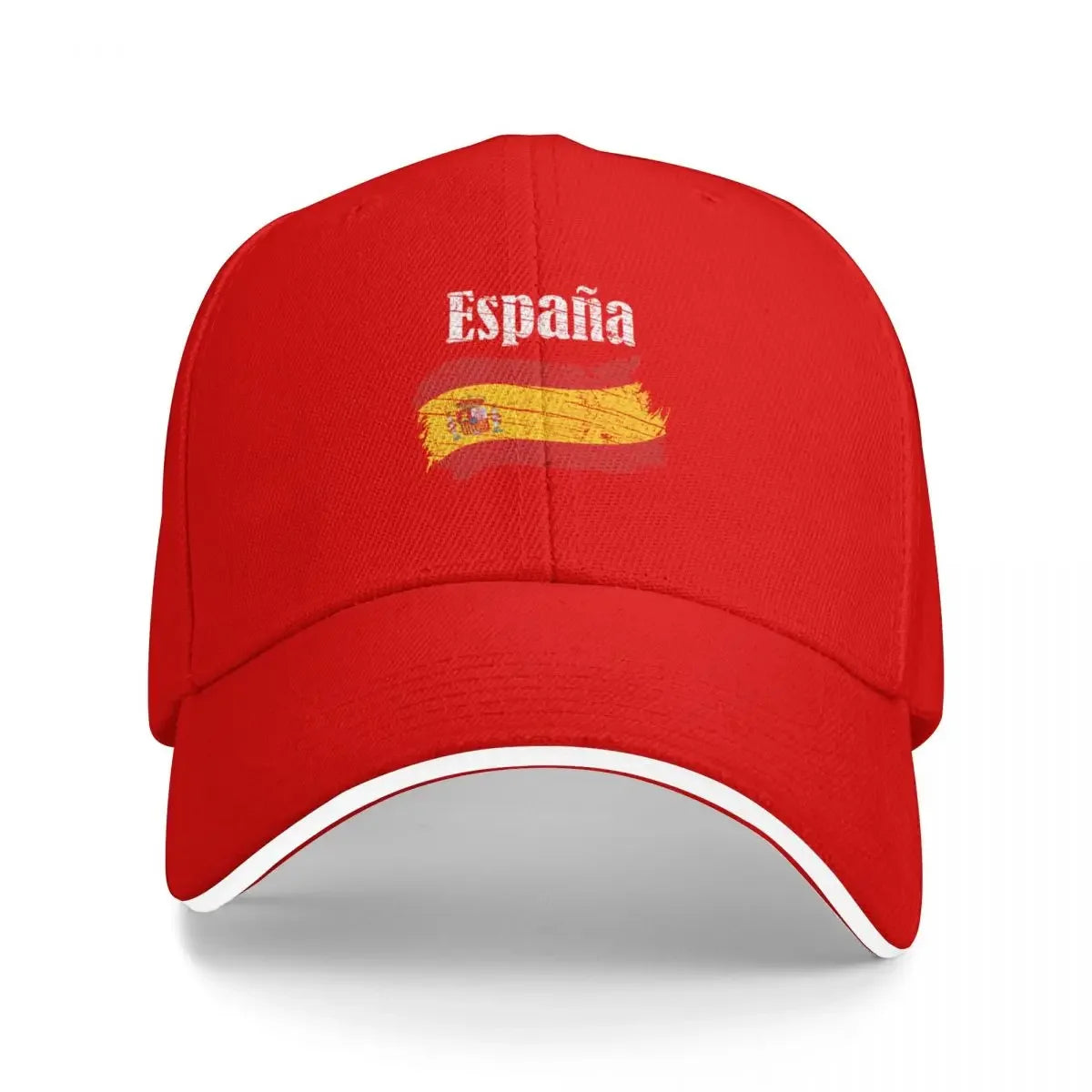 Espana Spanish Flag Vintage Graphic - Spain Lovers Tourists Souvenir Cool National Gift Baseball Cap Sun Cap Visor Mens Women's