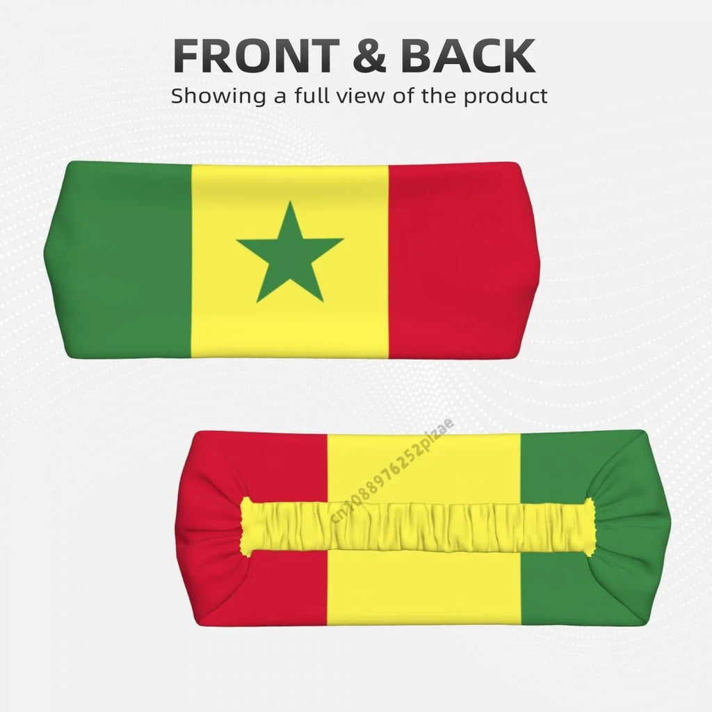 Senegal Flag Men Women Bands Elastic Wide Headbands For Yoga Sports Fitness Exercise Tennis Running Gym Dance Athletic