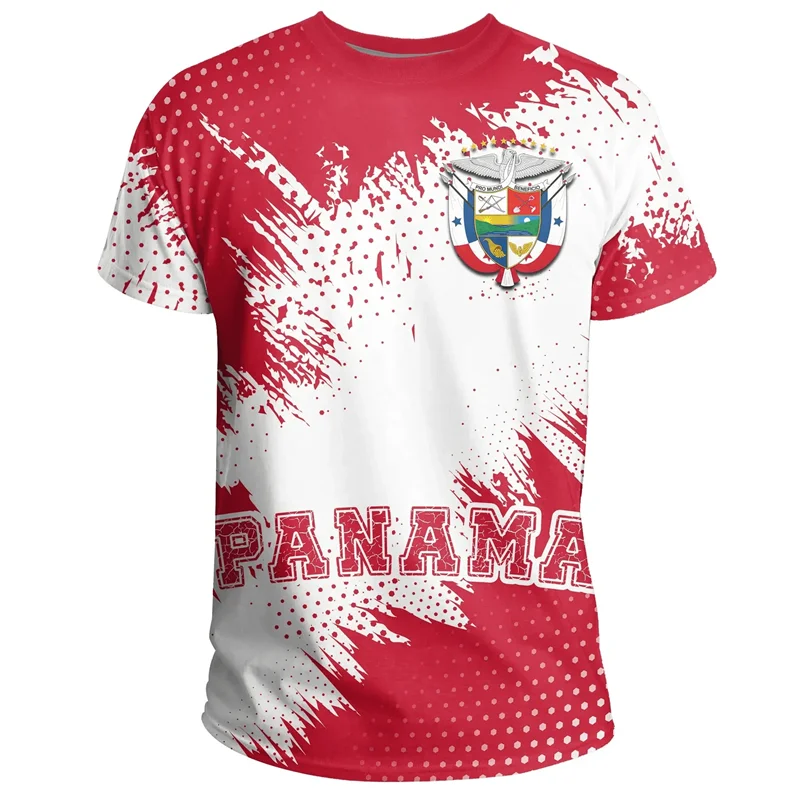 Fashion Panama Flag Pattern T Shirt For Men Sports Gym T-shirt Tops Summer Street 3D Printed Short Sleeves Casual Loose Tees