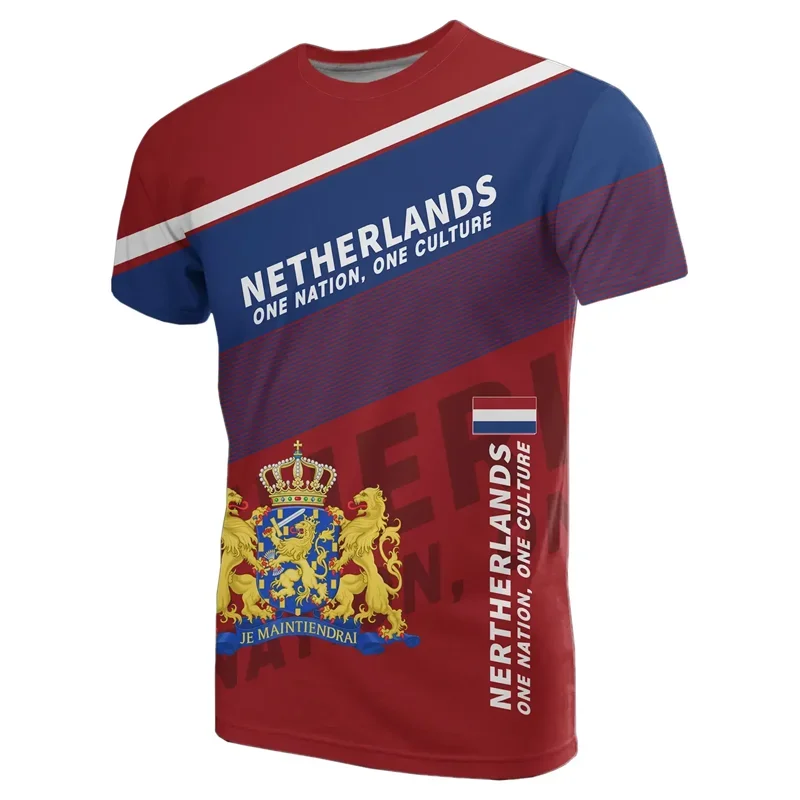 Team Shirt 2024 Football Jersey Netherlands Flag T Shirt Men 3D Printing Dutch T-Shirt Jersey Soccer Germany