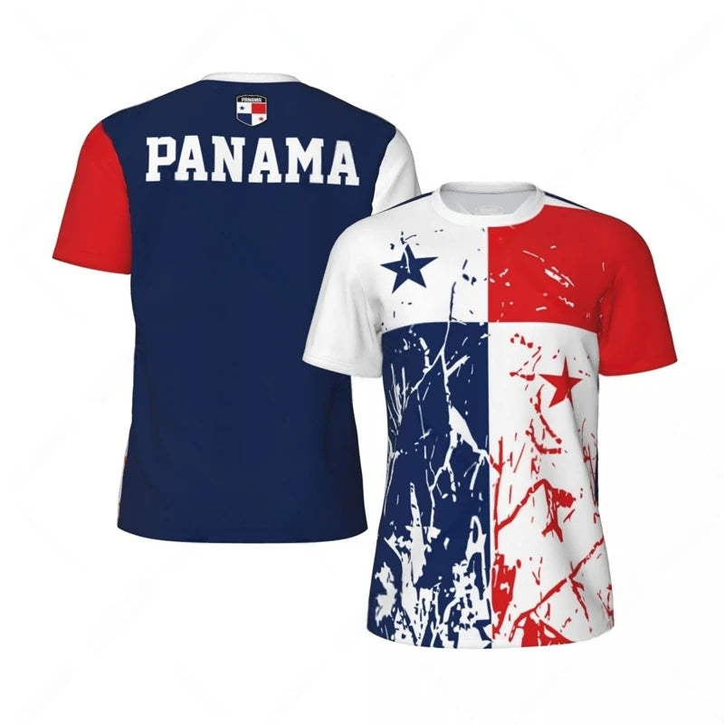 Fashion Panama Flag Graphic Football T Shirts Summer Trend 3D National Emblem Printed T-shirts Loose Breathable Sports Tees