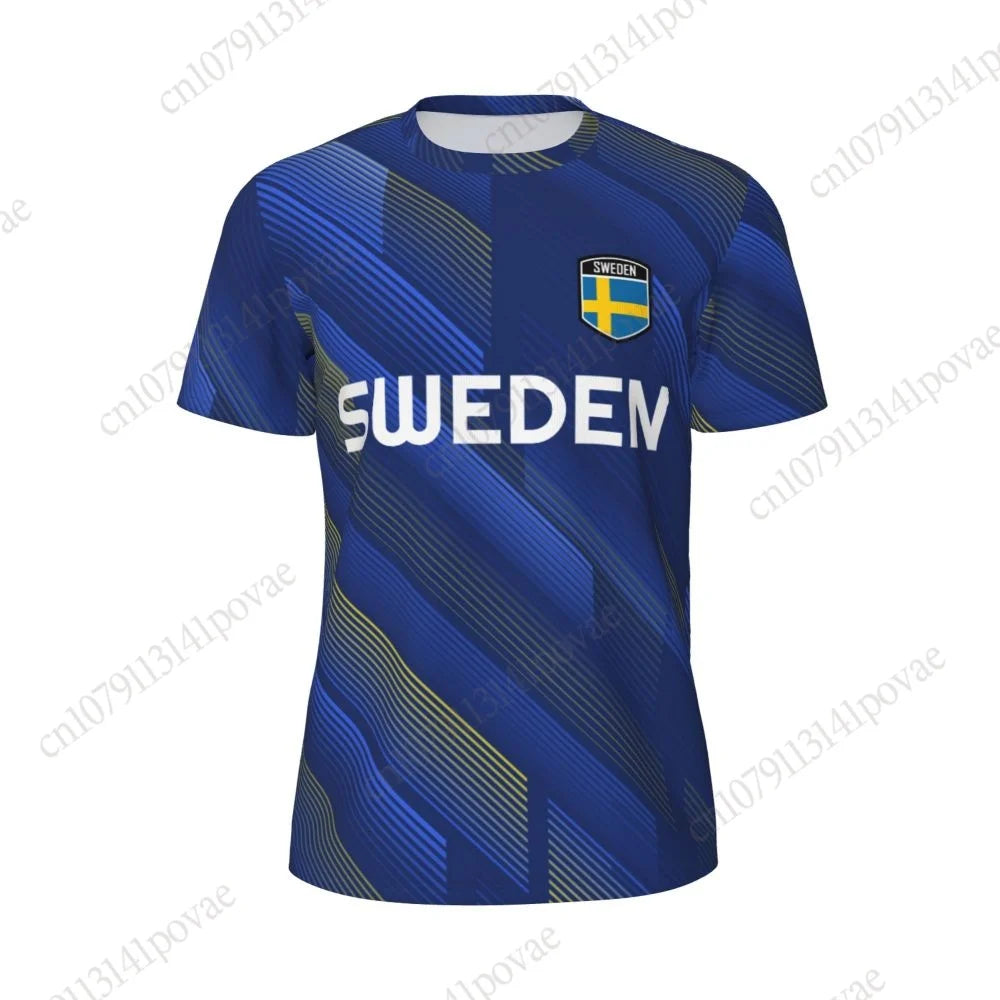 Sweden Flag T-shirts Men Women Mesh Clothing Sports Breathable For Running Bike Tennis Fitness