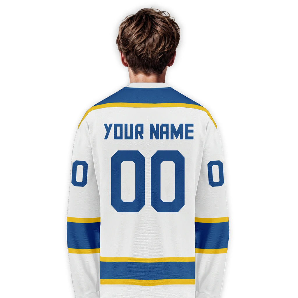 Custom Sweden Hockey Jersey Sports Fans Gift Personalized Printed Name Number Ice Hockey Shirt for Men Women Youth Kids