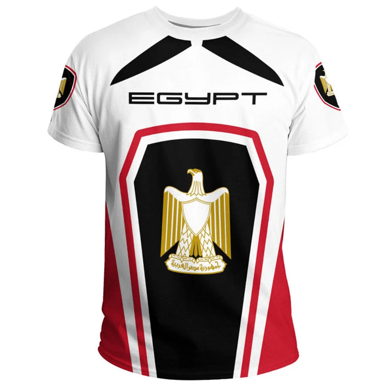 Egypt Flag Men's T-shirt 3D Printed Egyptian EG National Emblem Tops Short Sleeve O-Neck Oversized Sports Tee Shirts Clothing
